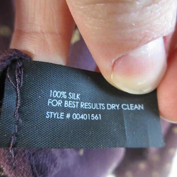 Club Monaco 100% Silk Button Down Long Sleeve Shirt Women's Maroon Formal 86 - Picture 4 of 11